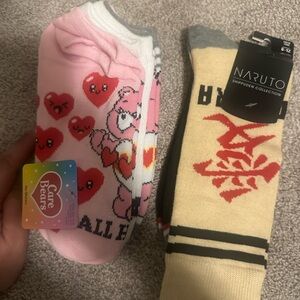 Naruto and Care Bears Themed Socks Set